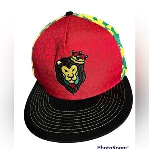 The Headspace Timeless Lion Rasta Head With Crown Hat Sz7/8